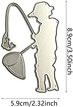 Fishing Men Metal Die Cutting Tool for Scrapbooking and Card Embossing