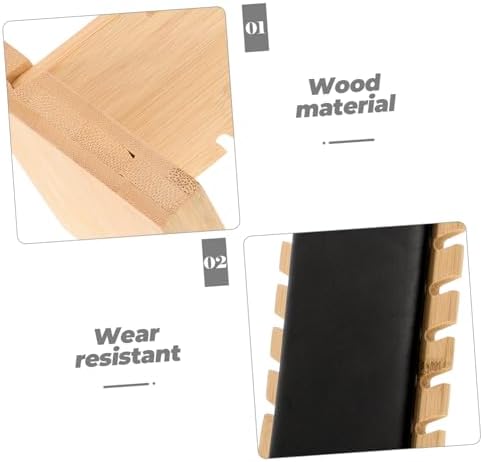 1pc Freestanding Bamboo Necklace Display Stand Organizer