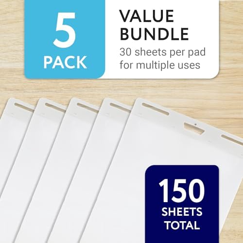 IMPRESA Large Sticky Easel Pads 5-Pack 25x30in White