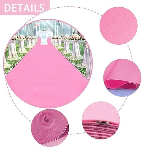 Pink Aisle Runner Carpet 15x30m Non-Slip Wedding Decor