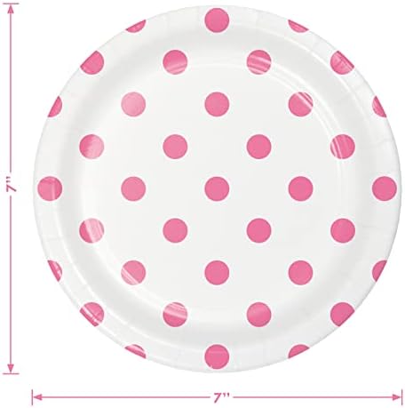 Pink Party Supplies - Polka Dots and Stripes Set of 16