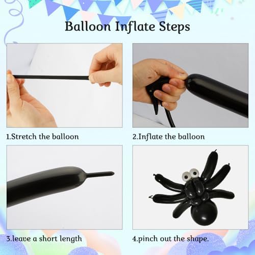 260pcs Black Animal Balloons for Halloween Arch and Party Decorations