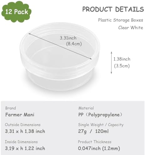 12 Pcs Round Plastic Bead Organizers with Lid