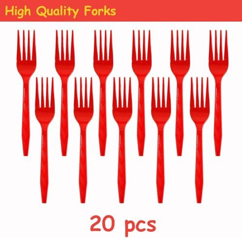 XXDecor 80 Pcs Red Cartoon Birthday Plates and Napkins Set