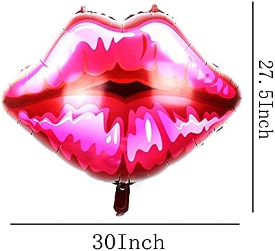3Pcs Red Lips Foil Balloons Engagement Party Decor