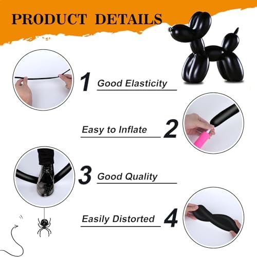 Black 260 Balloons Kit for Party Decorations
