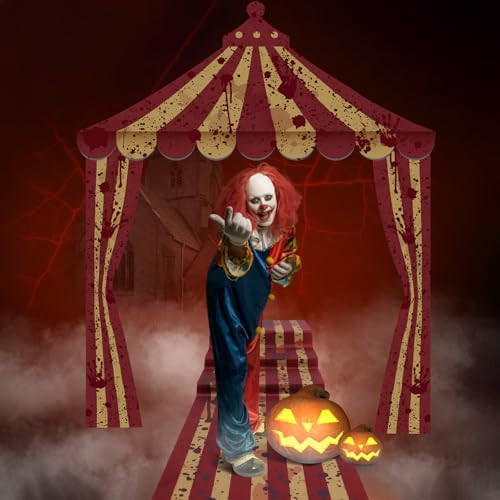 4 Pcs Carnival Tent Decorations Red White Striped Banners Entryway Decor