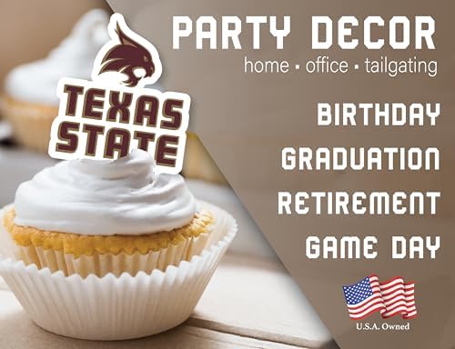 Texas State Party Supplies for TXST Football Birthday Graduation Decor 42 Pieces Texas State Bobcats