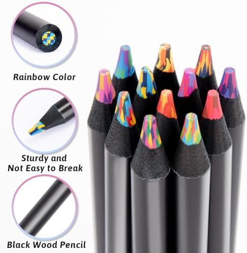 Yangmei 12 Rainbow Colored Pencils for Kids and Adults