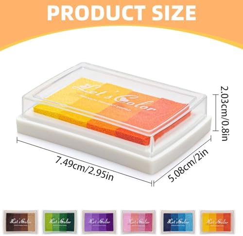 Niaviben 24 Color Rainbow Ink Pad Stamps for Crafts