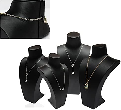 Black Leather Jewelry Display Stand for Necklace and Pendant