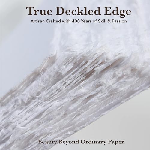 Wanderings Handmade Deckle Edge Paper - 25-Pack - 35 x 2 - 150 GSM - Textured Cotton