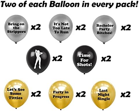 BroSash Bachelor Party Balloons Pack of 16