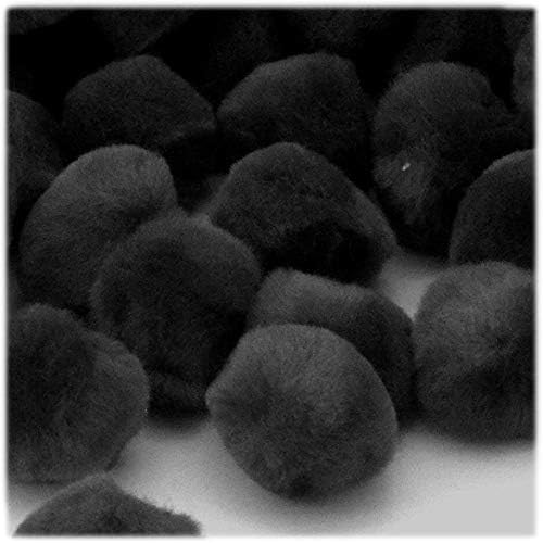 The Crafts Outlet 1000 Piece Black Acrylic Pom Poms 51mm Round