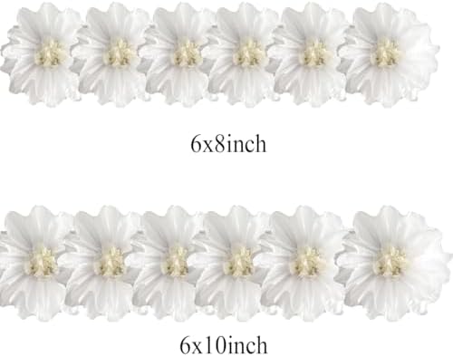 12pcs White Paper Flowers Pom Poms Decorations DIY Art Craft for Wedding Party Birthday Baby Shower