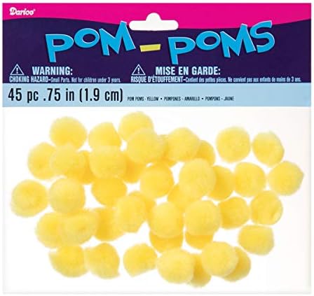 Darice 10176-34 Yellow Acrylic Pom Poms 075 Inch