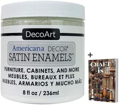 DecoArt Americana Decor 8oz Pure White Satin Acrylic Paint Set with E-book