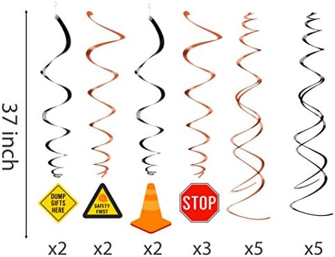 30 Ct Construction Hanging Swirl Decorations