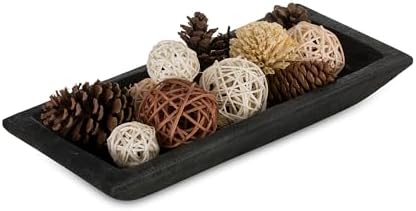 Hanobe Decorative Wood Dough Bowl Black