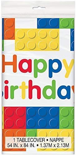 Vibrant Building Blocks Birthday Table Cover 54x84