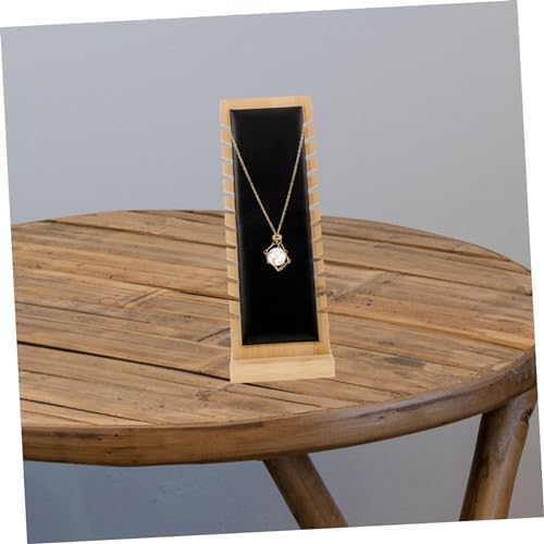 1pc Freestanding Bamboo Necklace Display Stand Organizer