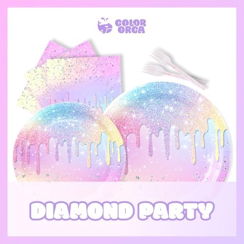Iridescent Diamond Party Decor Set for 24 Guests