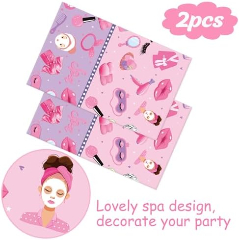 Umoni Spa Tablecloth Makeup Themed Birthday Party Decorations 2PCS