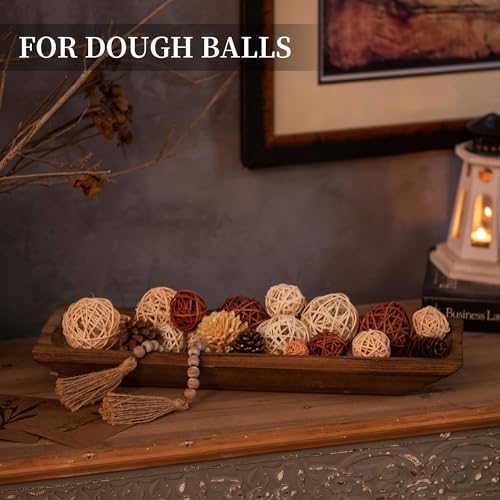 Hanobe Decorative Wood Dough Bowl Large Centerpiece