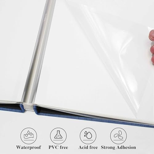 Yopih Photo Album with Magnetic Linen Cover and Self-Adhesive Pages - 40 Page Scrapbook for Family and Wedding Gifts