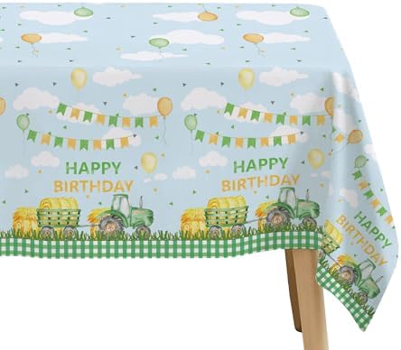 Tractor Birthday Tablecloth Set - 3 Pack 54in x 108in