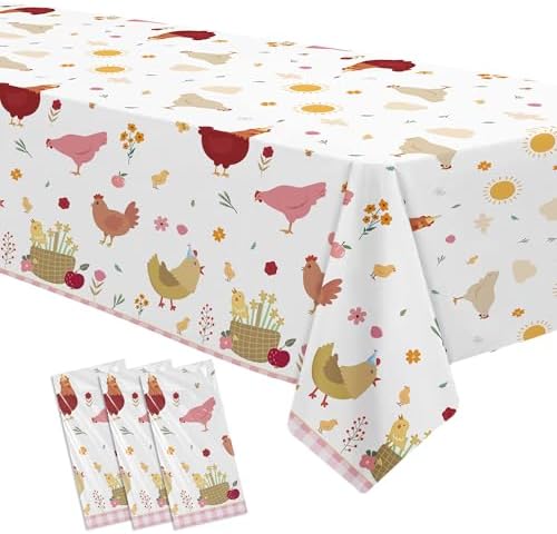 Chicken Party Decorations Tablecloth 3 Pack