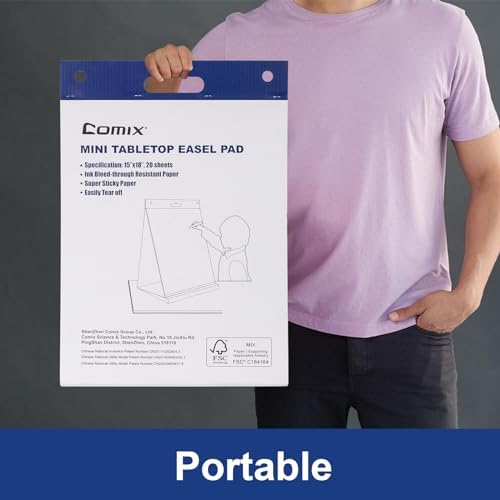 Comix Sticky Portable Tabletop Easel Pads 15x18 Inches