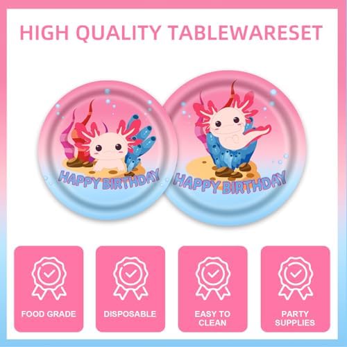HB DOT 141Pcs Axolotl Theme Party Supplies Set