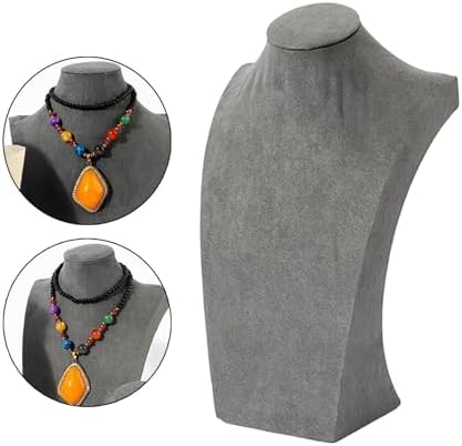 Elegant Velvet Necklace Display Stand with 35cm Height