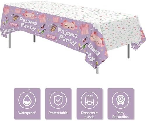 Sleepover Party Supplies Tablecloth 3 Pack