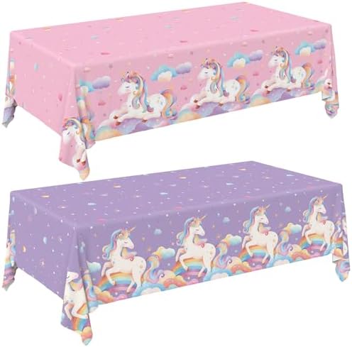 Gatherfun Unicorn Party Supplies Set 2-Pack Tablecloths