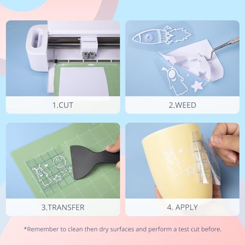 HTVRONT White Permanent Vinyl 12x65FT for Cricut and Silhouette