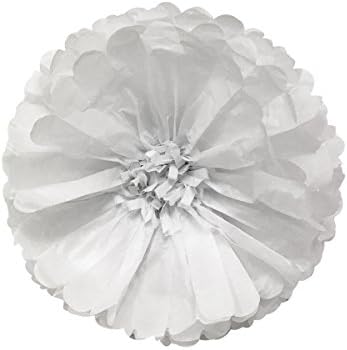 Wrapables Tissue Flower Pom Poms Set of 3 White
