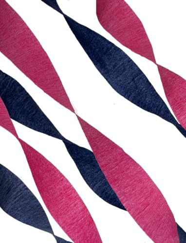 K-Kraft USA-Made Crepe Paper Streamers 2 Rolls Hot Pink and 2 Rolls Midnight Blue