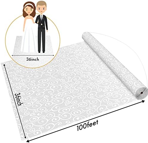 White Wedding Aisle Runner 3x100 Feet with Pull String