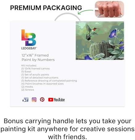 Ledgebay Paint by Numbers Kit for Adults Framed Canvas