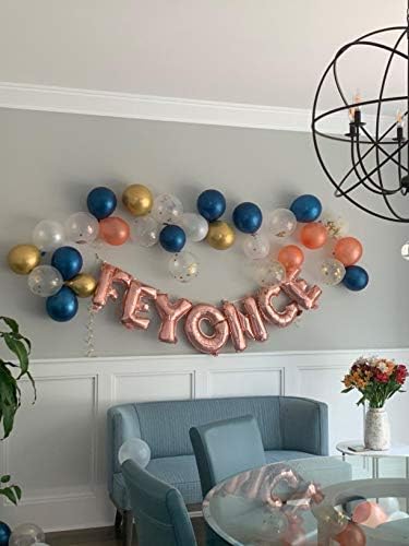 LaVenty Set of 12 Rose Gold Balloons for Bachelorette Party Decor