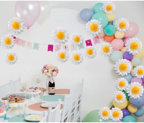 Dunzoom 24 Pack Daisy Tissue Paper Decorations