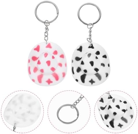 LUOZZY 4 Pcs Vintage Cowboy Hat Keychain Set