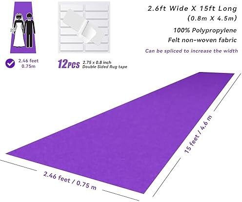 Purple Carpet Runner for Party - 26X15ft