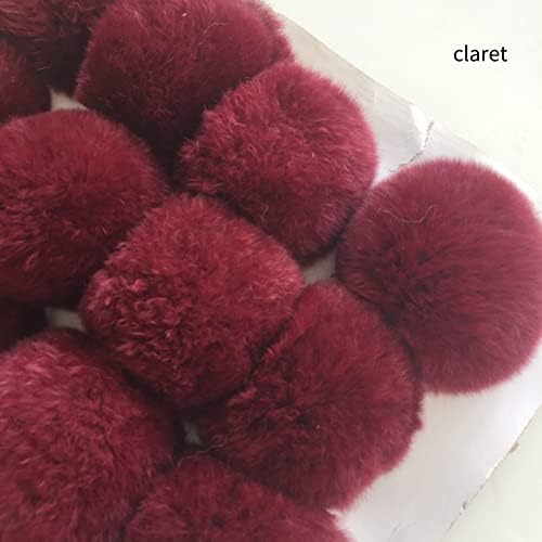 8cm Real Fur Pompons 16pcs Light Grey