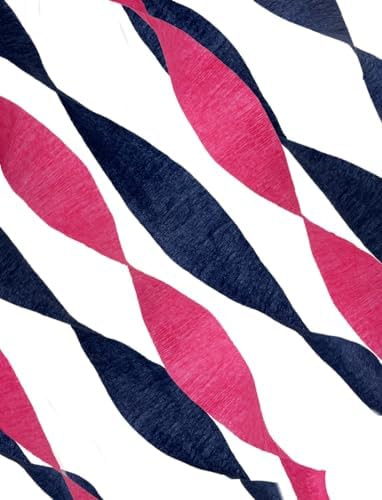 K-Kraft USA-Made Crepe Paper Streamers 2 Rolls Hot Pink and 2 Rolls Midnight Blue
