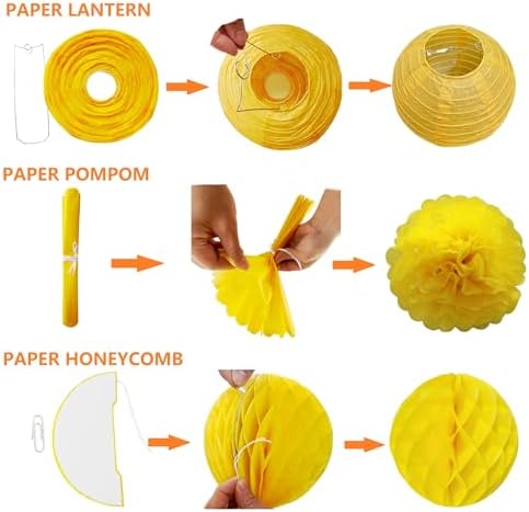 WOLHOWLTD White Paper Decor Set - 34 Pieces for Events and Home Decoration