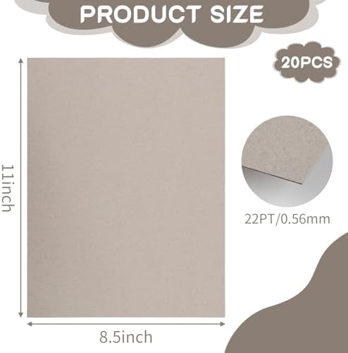 AXELIP Chipboard Cardboard 85x11 Inch 20 Sheets