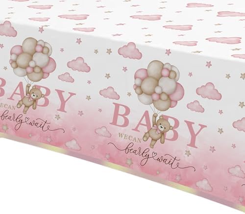 Pink Bear Baby Shower Tablecloths 3 Pack 54in x 108in